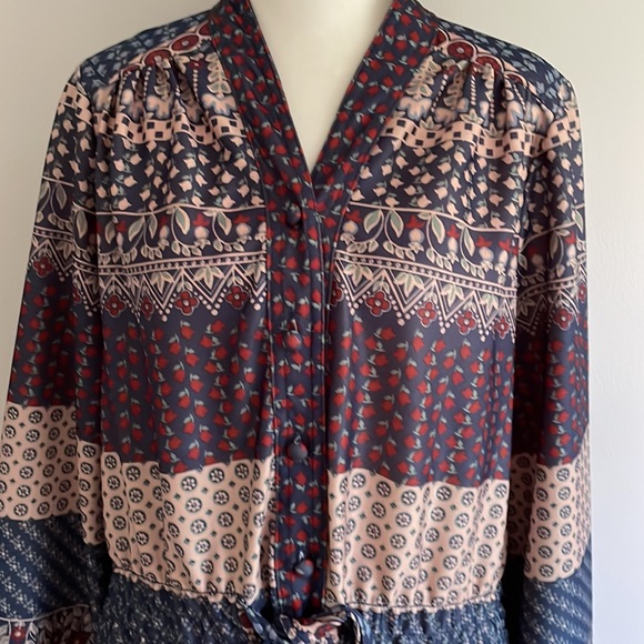 Vintage 80s Boho Floral Print Dress - Picture 3 of 11